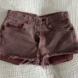 Levi’s maroon denim shorts